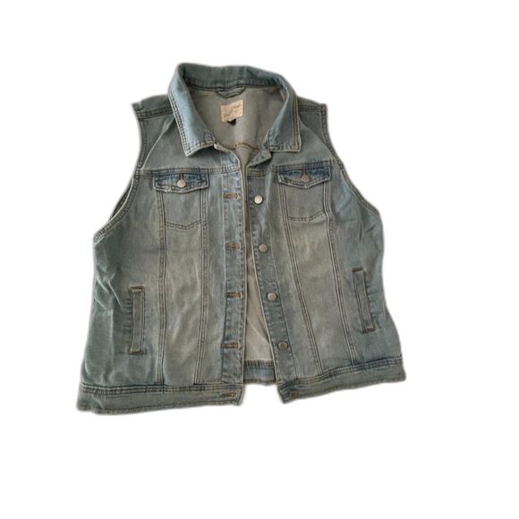 Vintage Universal Thread Jean Jacket Vest Y2K 90s Denim Button Front Size XXL - Picture 2 of 8